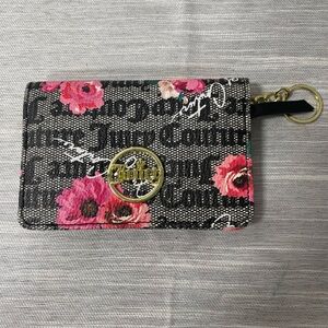 Juicy Couture Black and Pink Floral Wallet